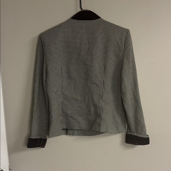 Vintage JSJ Size 12 Black and White Houndstooth Double-Breasted Blazer - Picture 5 of 5